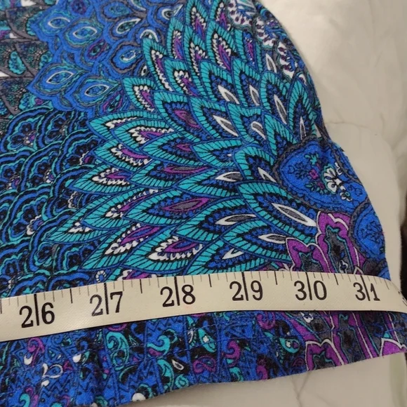 Beautiful peacock feathers tunic top/dress, sz med - Picture 12 of 16